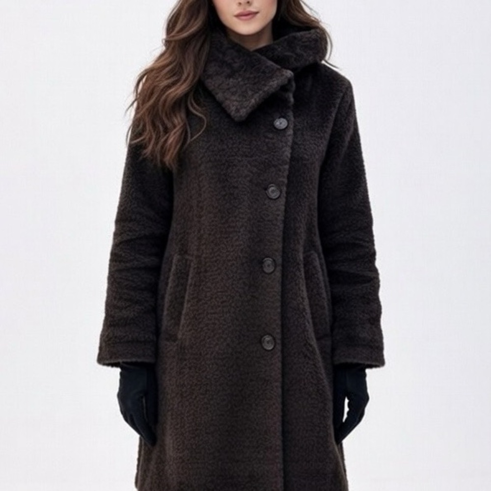 Cinzia Rocca Elegant Wool and Alpaca Black Women's Coat, Size 8